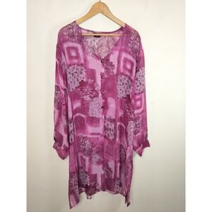 Revue Long Floral Tunic Duster Sheer